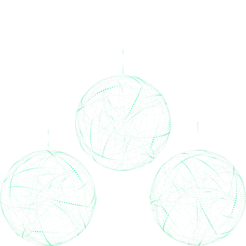 An illustration featuring three balls, each adorned with a distinct bank symbol above them. Symbolising our work in economy.
